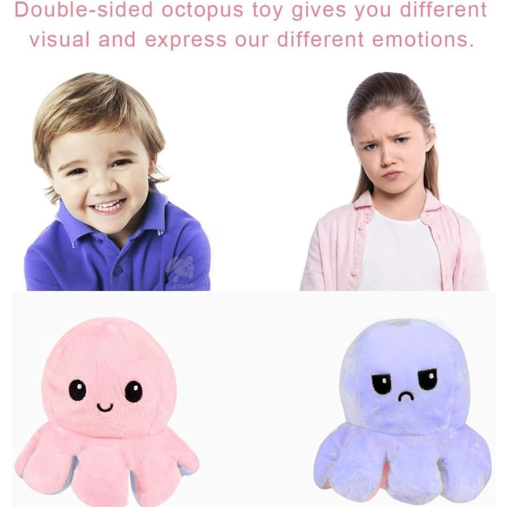 Reversible Octopus Plush Soft Toy - 12 cm (Purple)