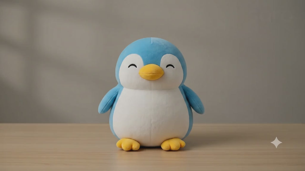Soft Penguin Plush Toy Height 28 cm Pink White