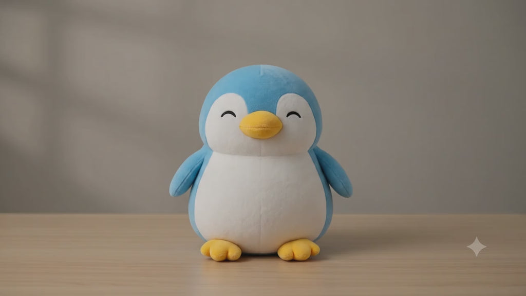 Soft Penguin Plush Toy Height 28 cm Blue White